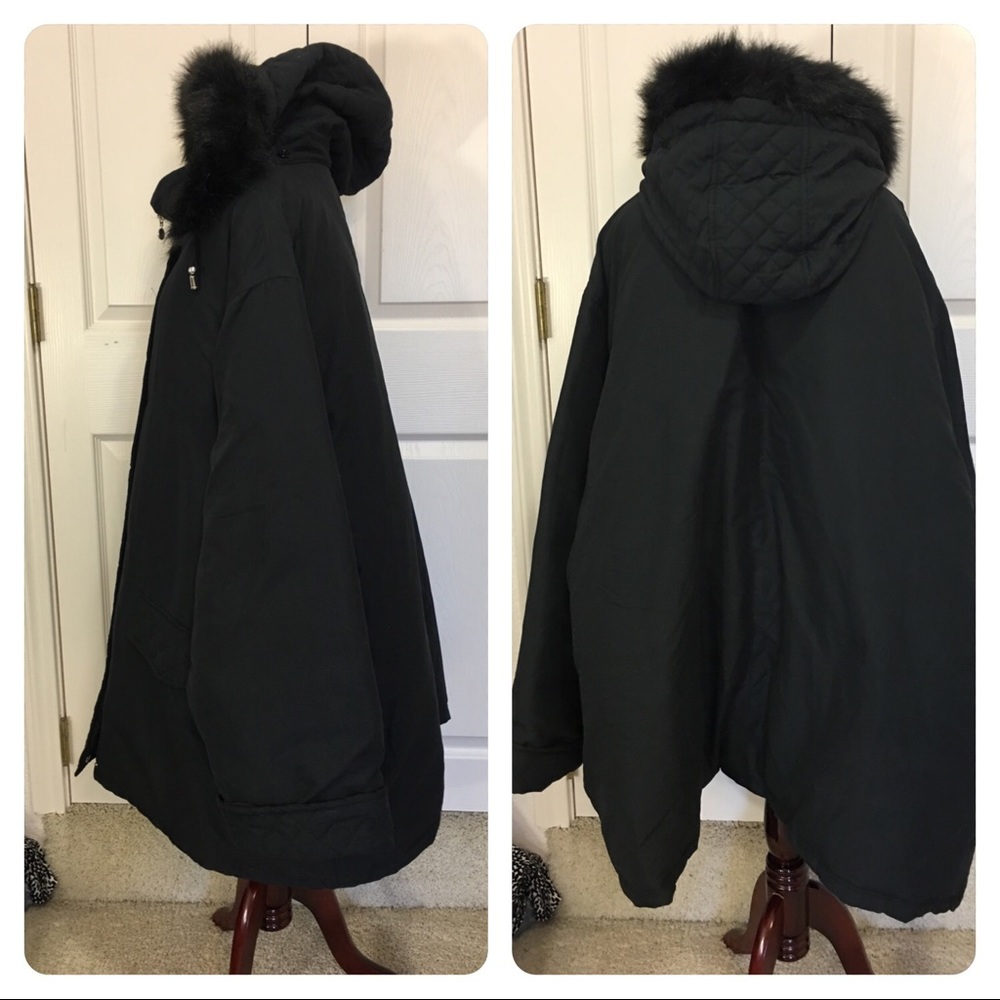 New! WOMAN WITHIN DOWN FEATHER BLACK Parka - Picture 2 of 6
